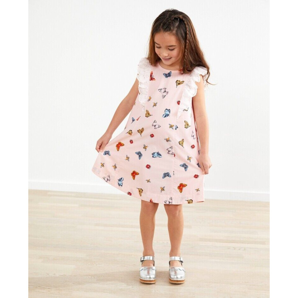 Hanna Andersson Woven Pink Butterfly Swing Dress in Pink SZ 6-7Y - Picture 3 of 16
